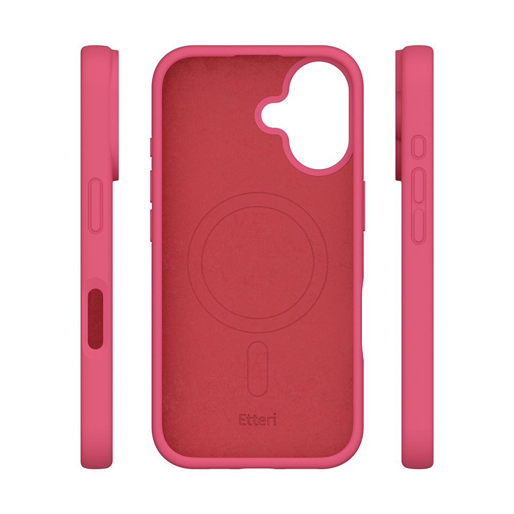 Etteri Silicone Mag case for iPhone 16 Plus 6,7" raspberry