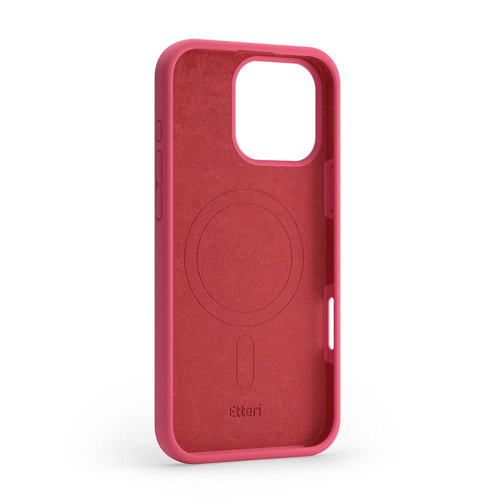 Etteri Silicone Mag case for iPhone 16 Pro Max 6,9" raspberry