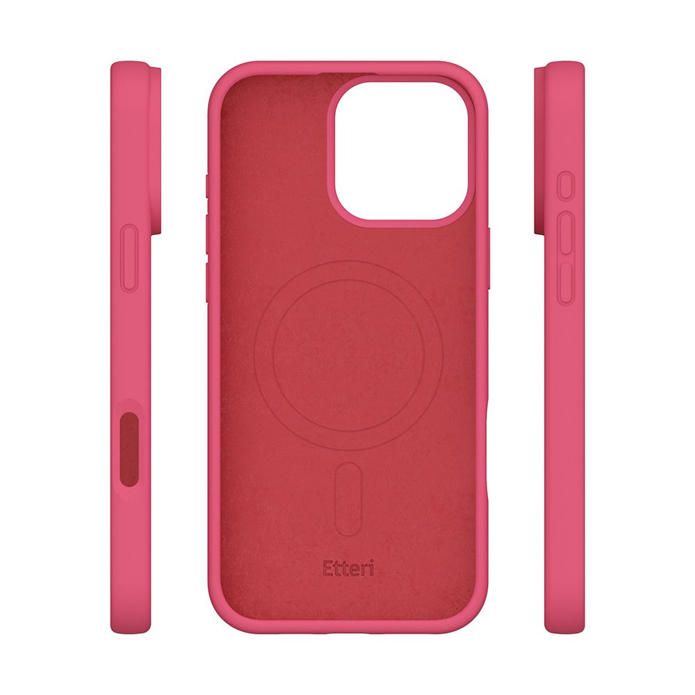 Etteri Silicone Mag case for iPhone 16 Pro Max 6,9" raspberry