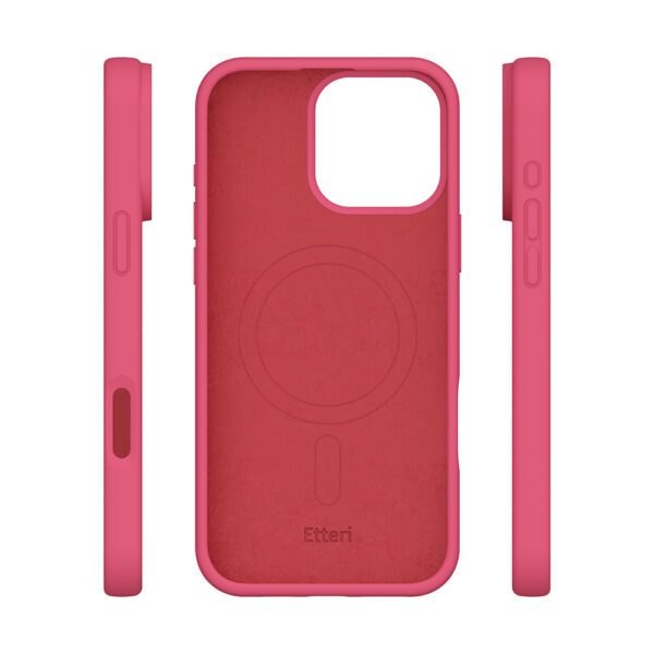Etteri Silicone Mag case for iPhone 16 Pro 6,3" raspberry