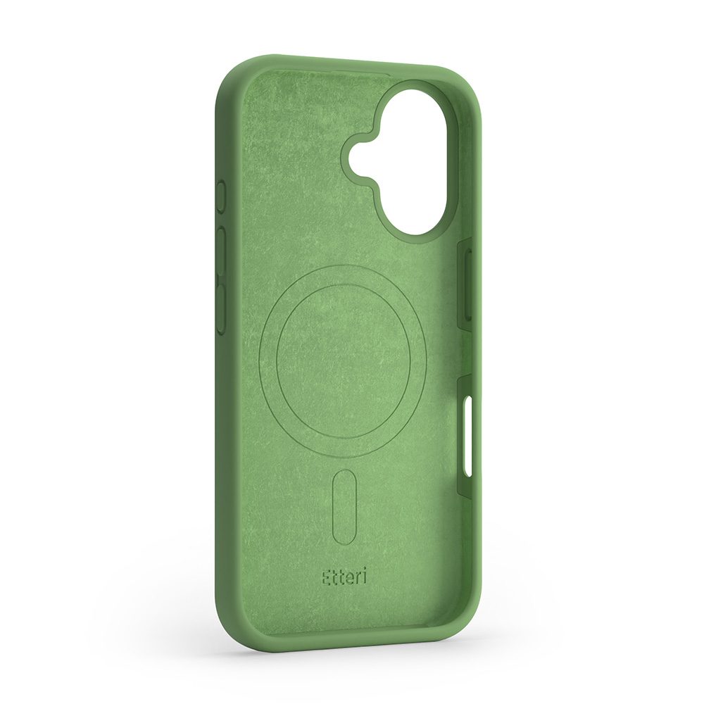 Etteri Silicone Mag case for iPhone 16 6,1" light green