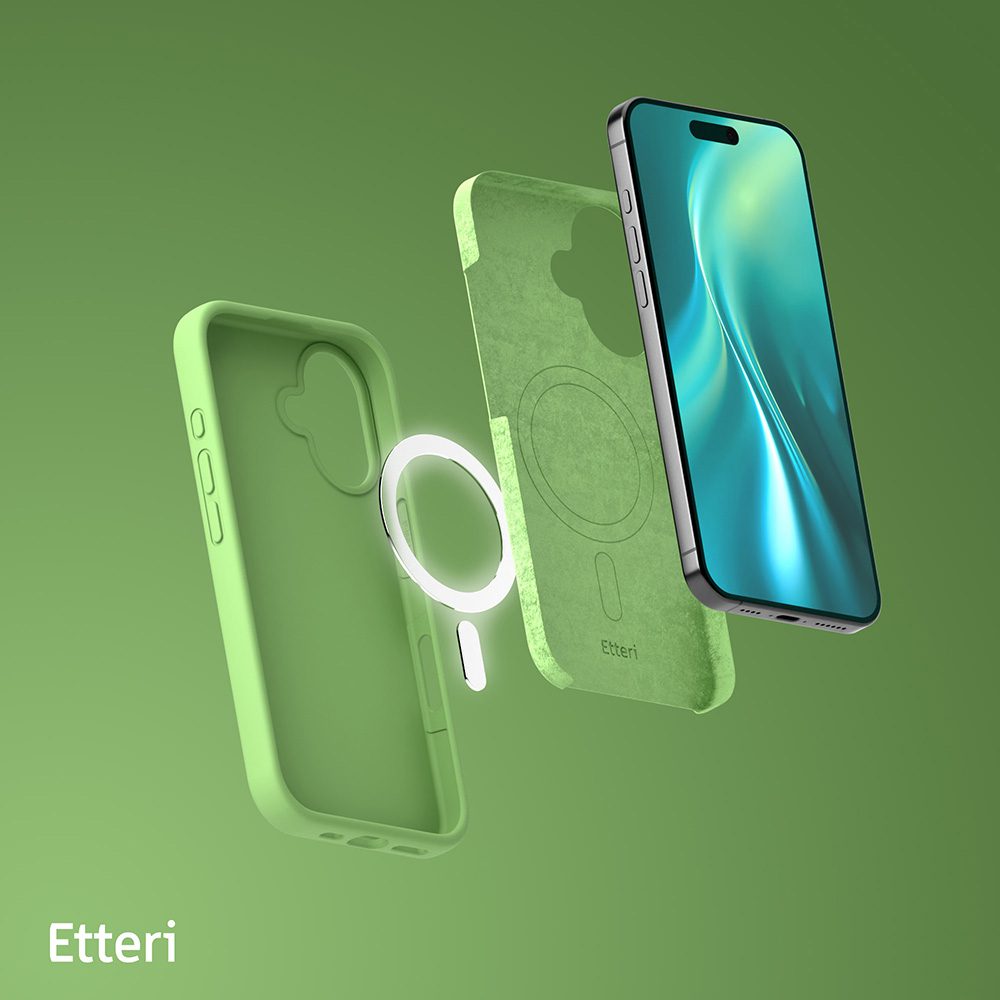 425038_oryg Etteri Silicone Mag case for iPhone 16 Plus 6,7" light green