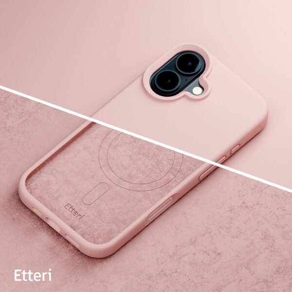Etteri Silicone Mag case for iPhone 16 Plus 6,7" light pink