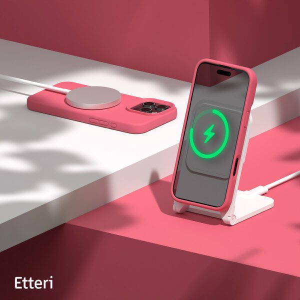 Etteri Silicone Mag case for iPhone 16 Pro 6,3" raspberry
