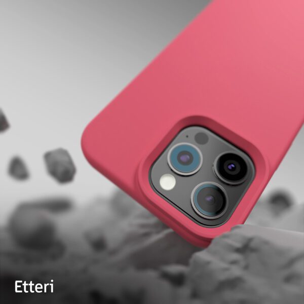 Etteri Silicone Mag case for iPhone 16 Pro 6,3" raspberry