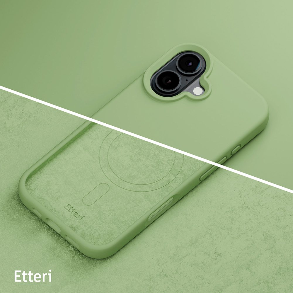 Etteri Silicone Mag case for iPhone 16 6,1" light green