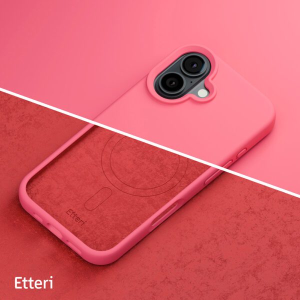 Etteri Silicone Mag case for iPhone 16 6,1" raspberry