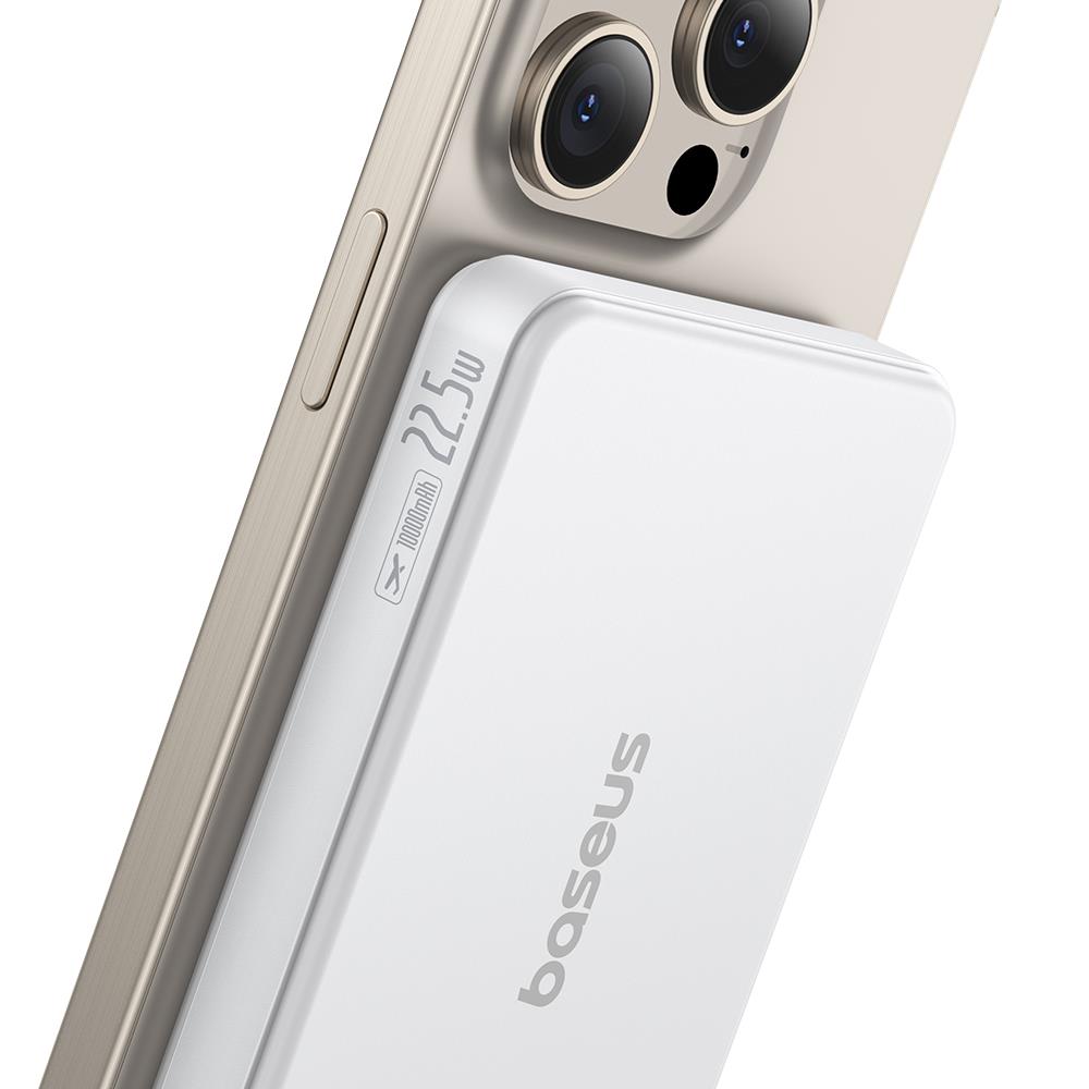 Baseus Airpow Qi2 Magnetic Power Bank 10000mAh 22.5W with cable moon white