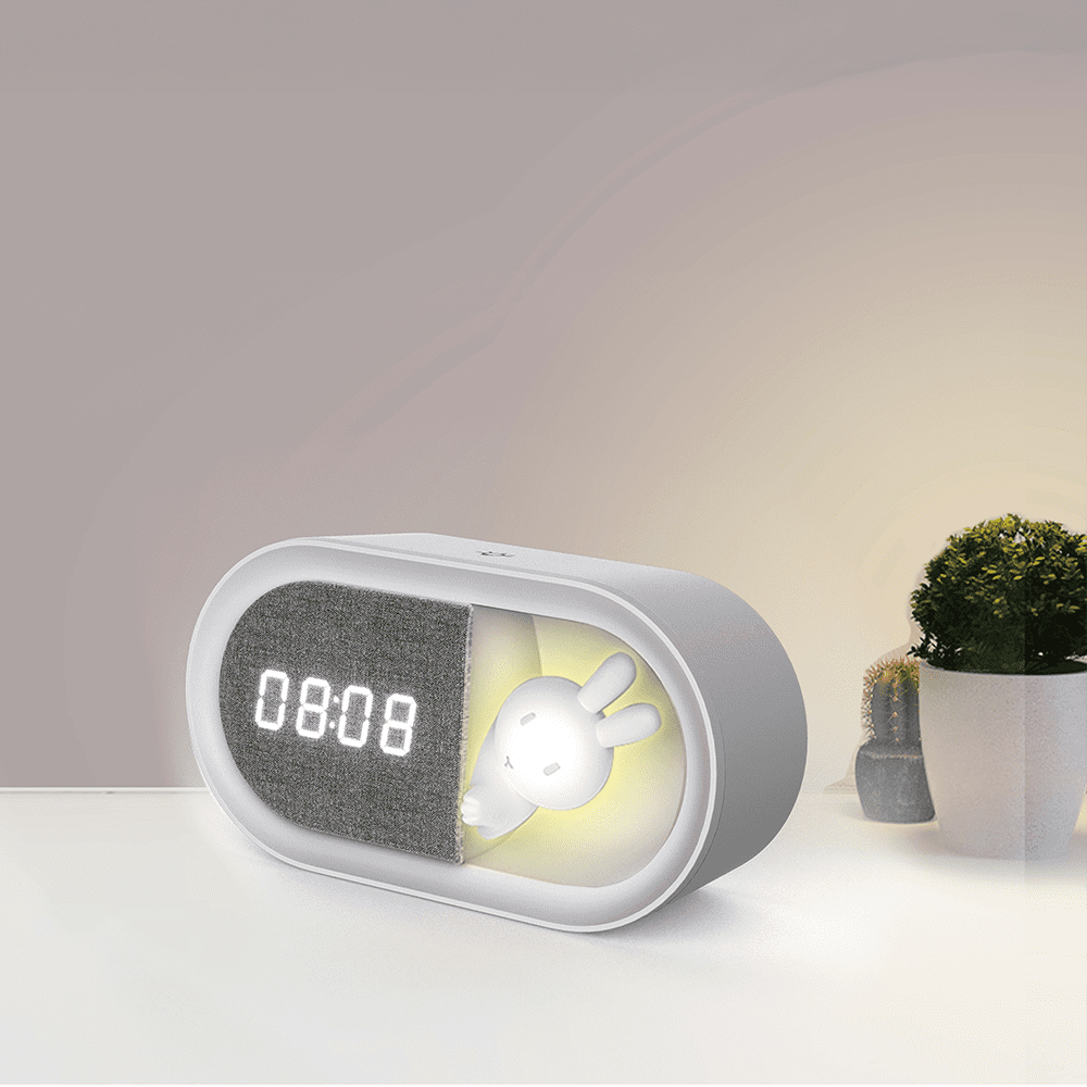 425247_oryg Alarm clock with LED Bunny night light PURE FNL-05 INGRID white long Forever Light