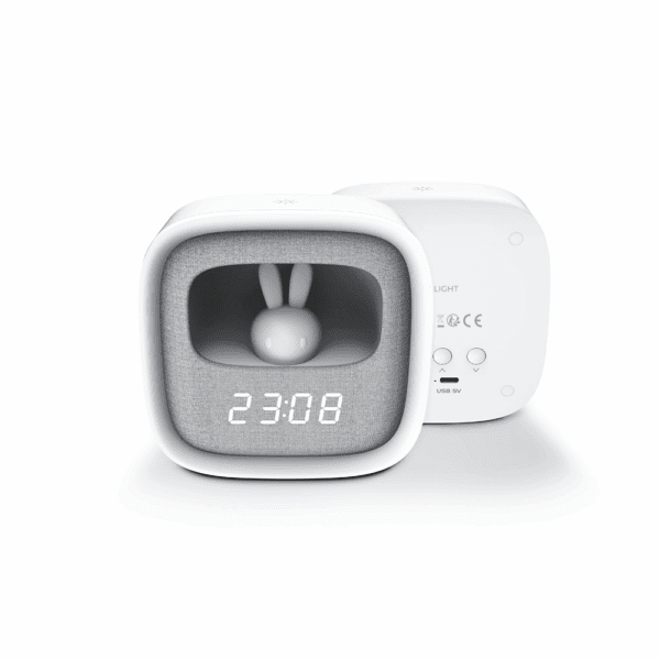 425254_oryg Alarm clock with LED Bunny night light PURE FNL-06 AURORA white square Forever Light