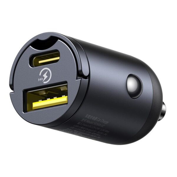 Baseus Mini Tiny Star PD car charger 1x USB-C - USB-A port 30W black