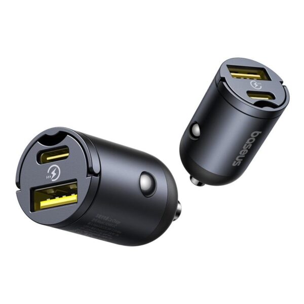 Baseus Mini Tiny Star PD car charger 1x USB-C - USB-A port 30W black