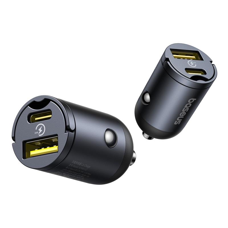 Baseus Mini Tiny Star PD car charger 1x USB-C - USB-A port 30W black