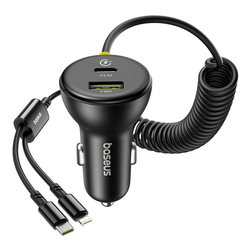 Baseus PD car charger 1x USB-C - USB-A port 60W black