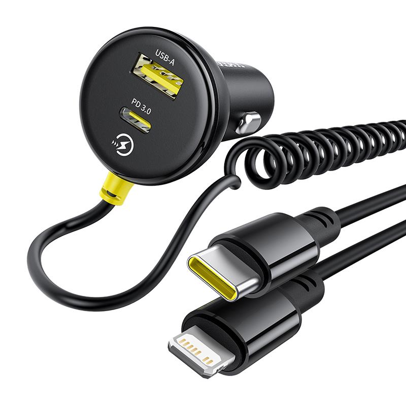 425321_oryg Baseus PD car charger 1x USB-C - USB-C port 60W black
