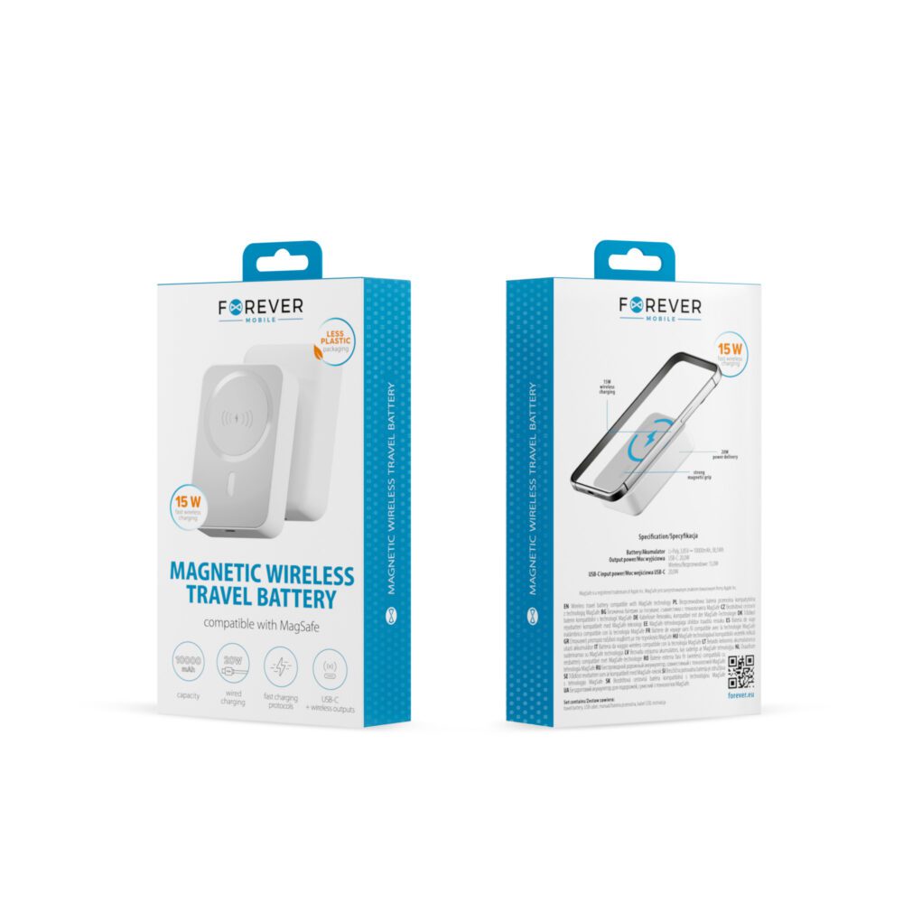 Forever MATB-400 wireless power bank 20W 10000mAh white