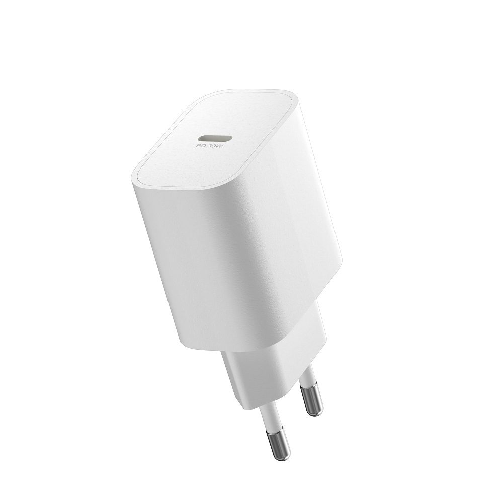427034_oryg Devia wall charger Smart PD GaN 30W 1x USB-C white + cable USB-C - Lightning