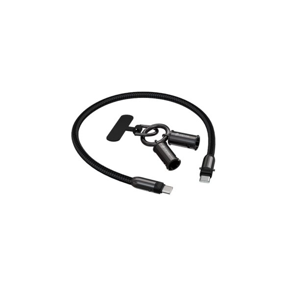 Devia cable lanyard 2in1 PD USB-C - USB-C 1,2 m 60W black
