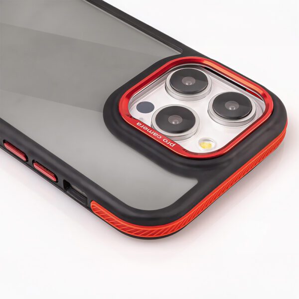 Crystal Black case for iPhone 16e red