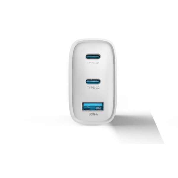 Devia wall charger Extreme PD GaN 65W 2x USB-C 1x USB white + cable USB-C - USB-C laptop charger