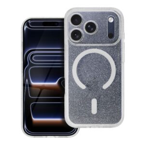 CLEAR MAG COVER case with camera protection compatible with MagSafe for IPHONE 17 PRO transparent glitter
