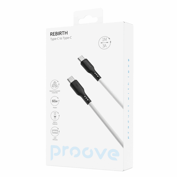 433340_oryg Proove cable Rebirth USB-C - USB-C 1m 60W white