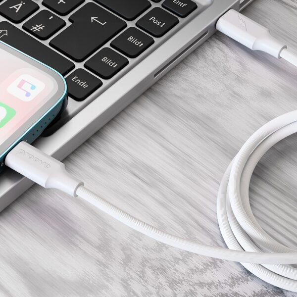 433363_oryg Proove cable Striped Silicone USB-C - Lightning 1m 3A white