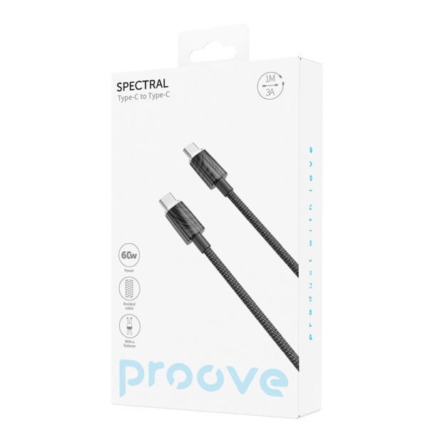 Proove cable Spectral USB-C - USB-C 1m 3A black