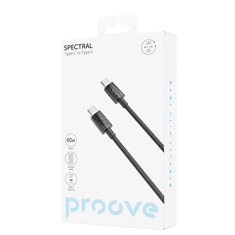 433366_oryg Proove cable Spectral USB-C - USB-C 1m 3A black