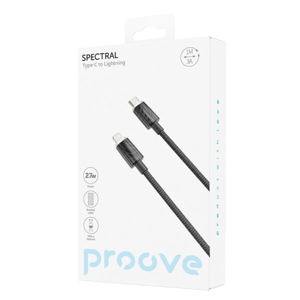 Proove cable Spectral USB-C - Lightning 1m 3A black