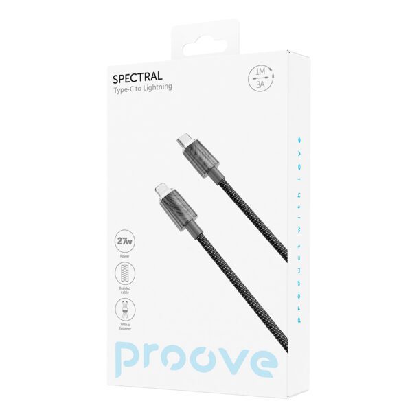 Proove cable Spectral USB-C - Lightning 1m 3A gray