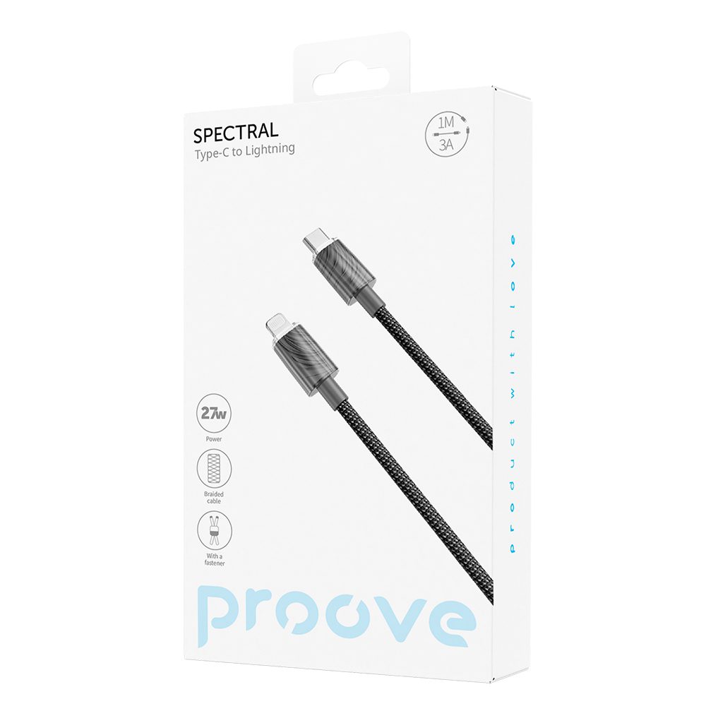 433376_oryg Proove cable Spectral USB-C - Lightning 1m 3A gray