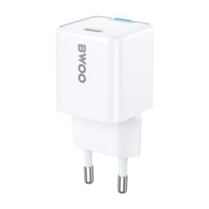 BWOO GaN PD wall charger 1x USB-C port 1A 30W white