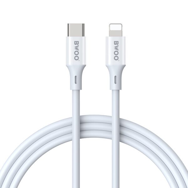 BWOO Cable USB-C - Lightning 2m 27W ABS + TPE white