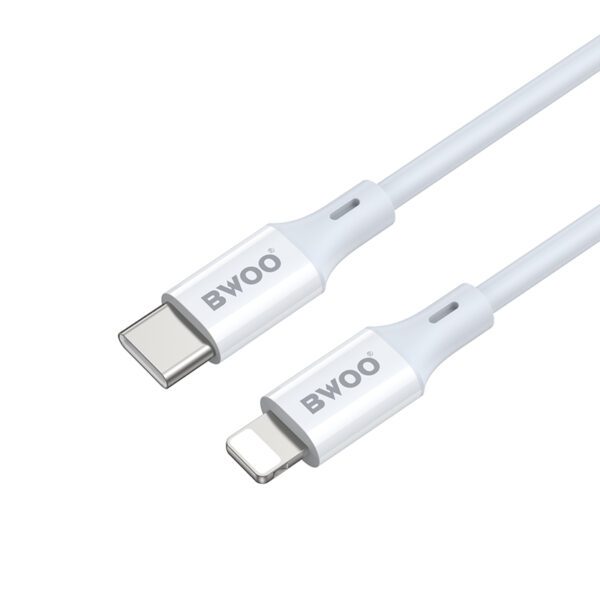 BWOO Cable USB-C - Lightning 2m 27W ABS + TPE white