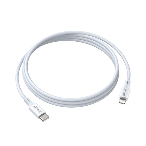 BWOO Cable USB-C - Lightning 2m 27W ABS + TPE white