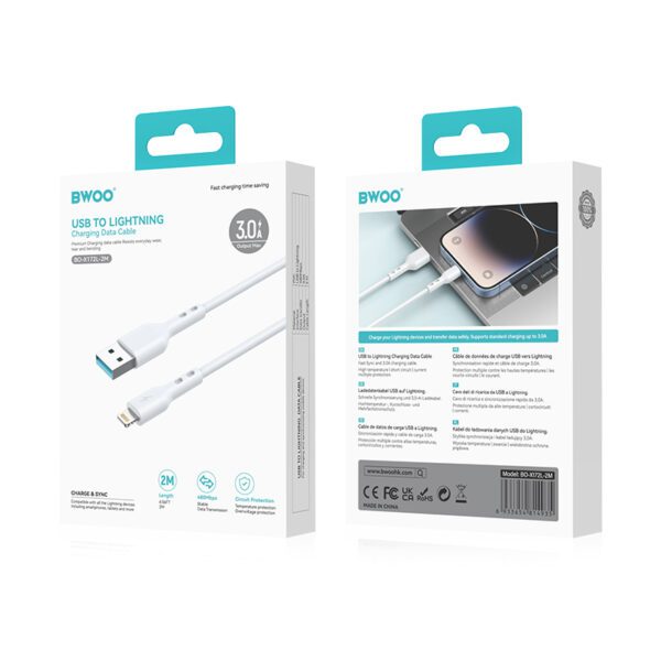 434452_oryg BWOO Cable USB - Lightning 2m 3A white