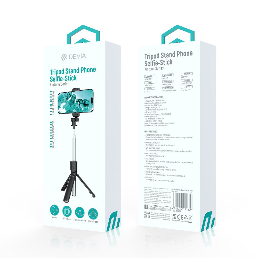 434479_oryg Devia selfie stick Bluetooth tripod ES083 black