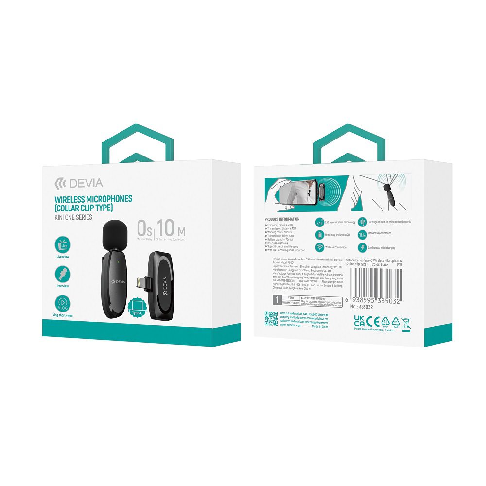 434485_oryg Devia microphone for smartfon Kintone USB-C black