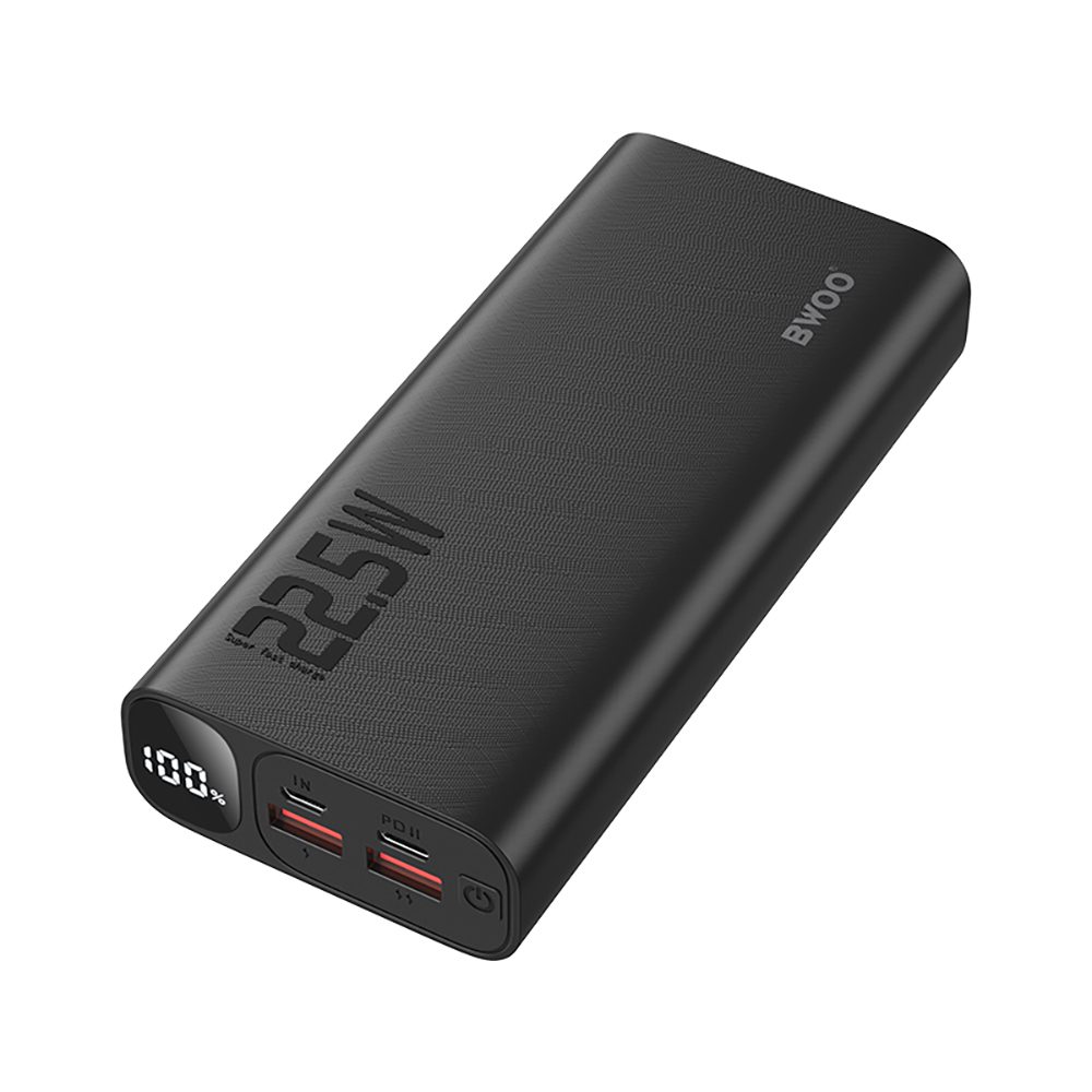 BWOO 22,5W 20000 mAh power bank with LCD screen, black