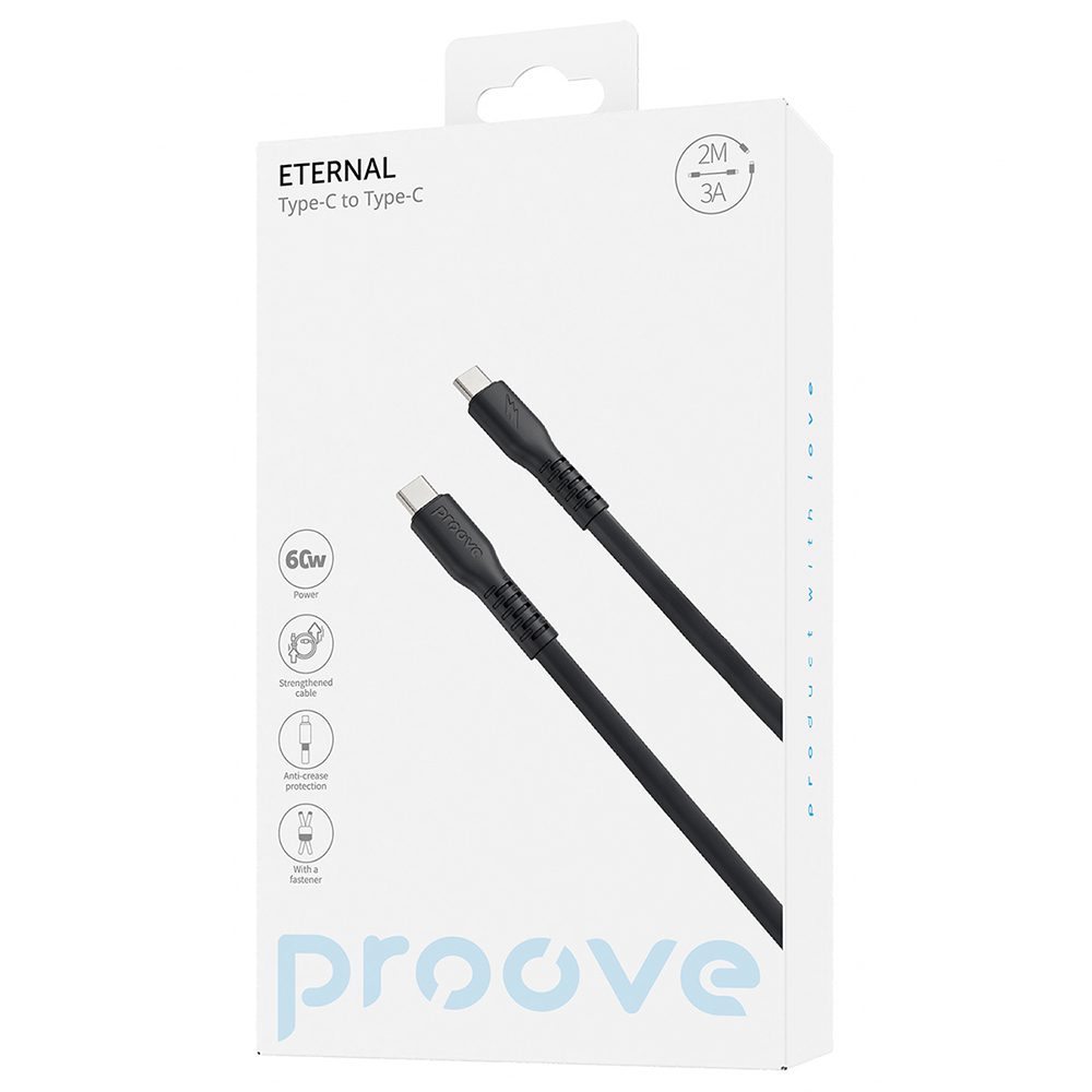 Proove cable Eternal USB-C - USB-C 2m 3A black