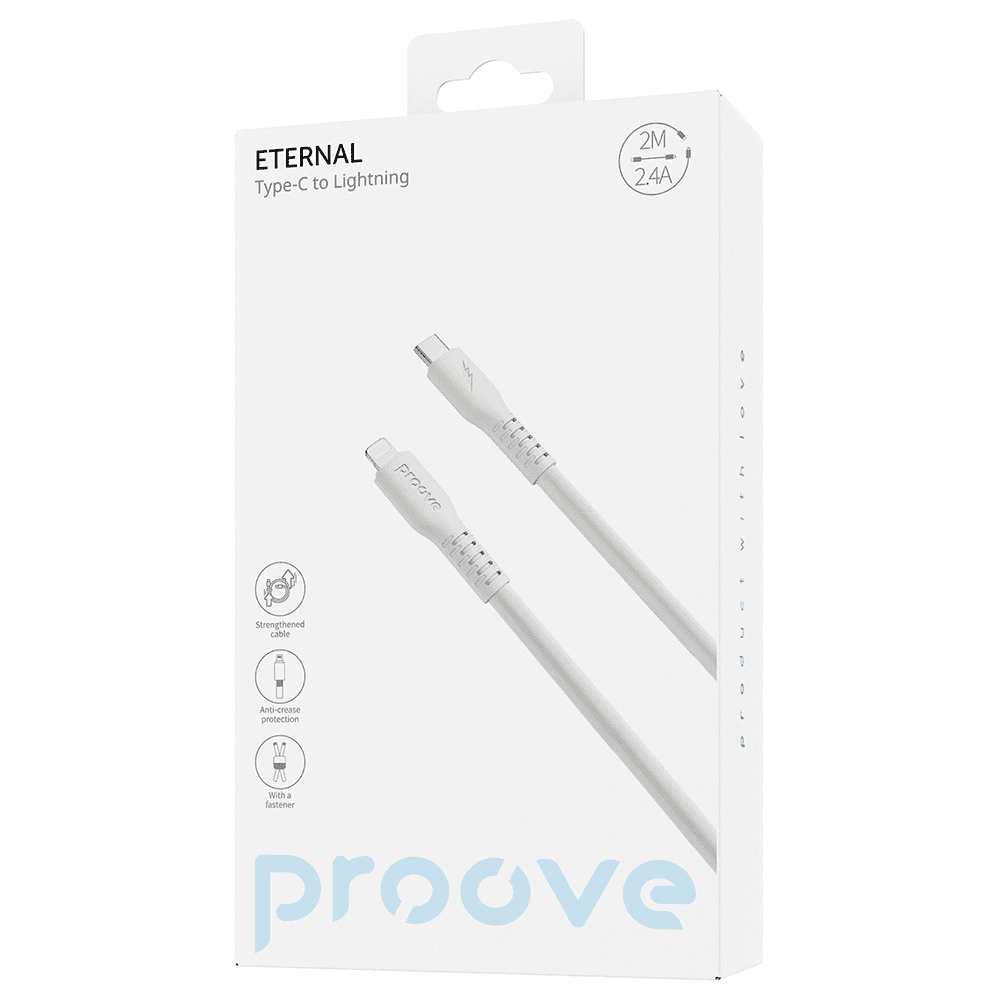 434996_oryg Proove cable Eternal USB-C - Lightning 2m 3A white