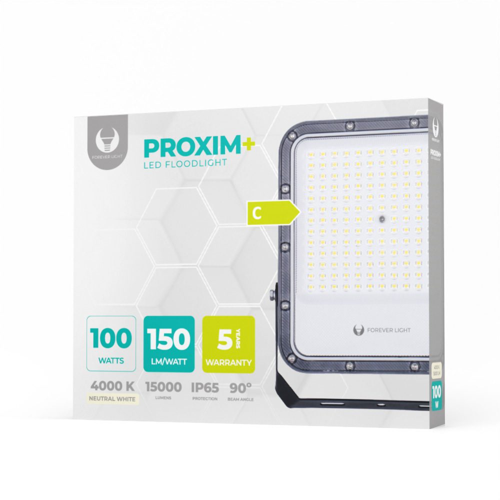 Floodlight LED PROXIM+ 100W 4000K 15000lm 230V IP65 Forever Light 150lm/W 5 years warranty