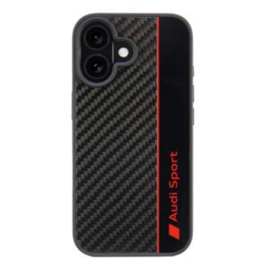 Audi Carbon Fiber Stripe case for iPhone 16 6.1" black
