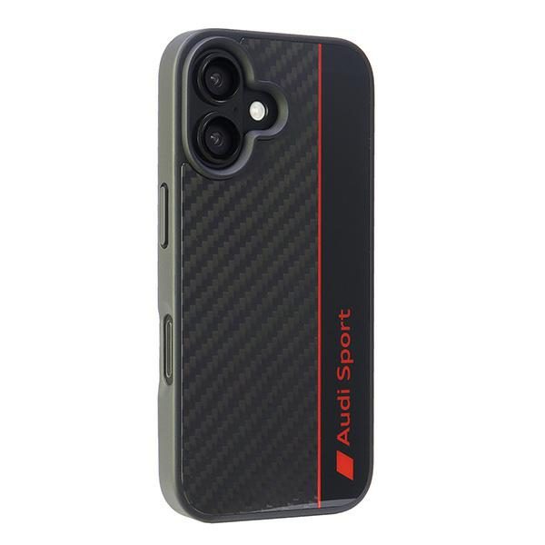 Audi Carbon Fiber Stripe case for iPhone 16 6.1" black