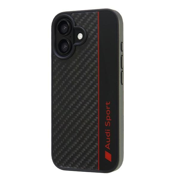 Audi Carbon Fiber Stripe case for iPhone 16 6.1" black