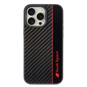 Audi Carbon Fiber Stripe case for iPhone 16 Pro Max 6.9" black