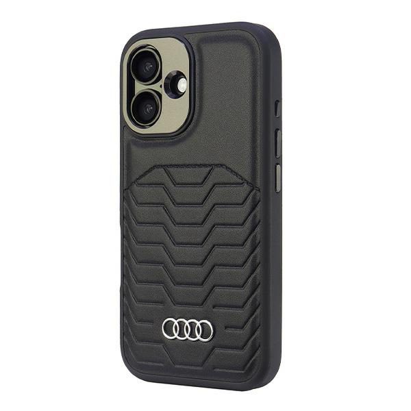 Audi Synthetic Leather MagSafe case for iPhone 16 6.1" black