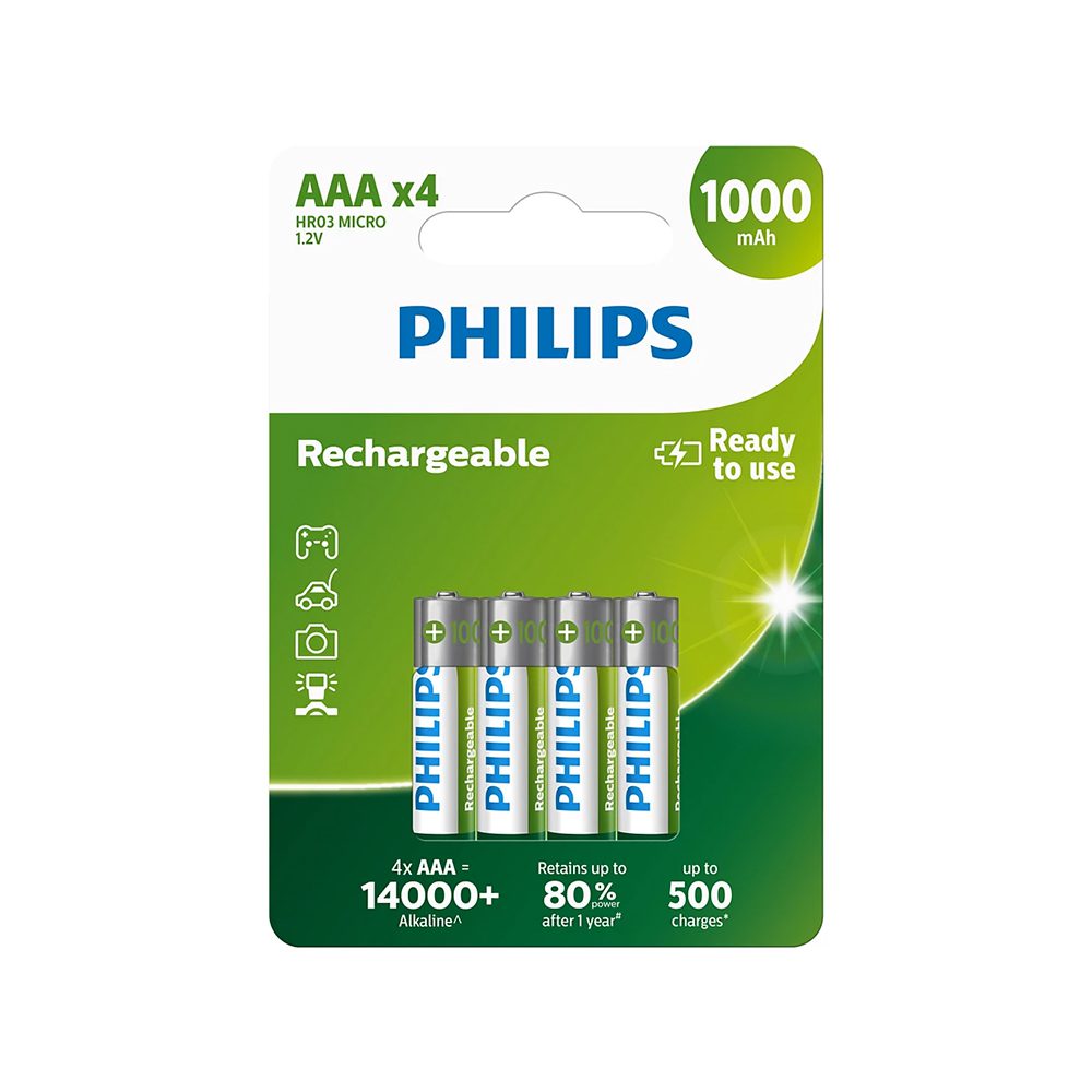 435978_oryg PHILIPS Rechargable battery AAA NiMH 1000mAh set of 4pcs.