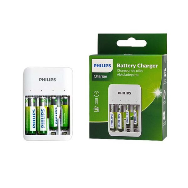 PHILIPS Quad channel battery charger for NiMH USB + 2xAA 1300mAh + 2xAAA 7000mAh